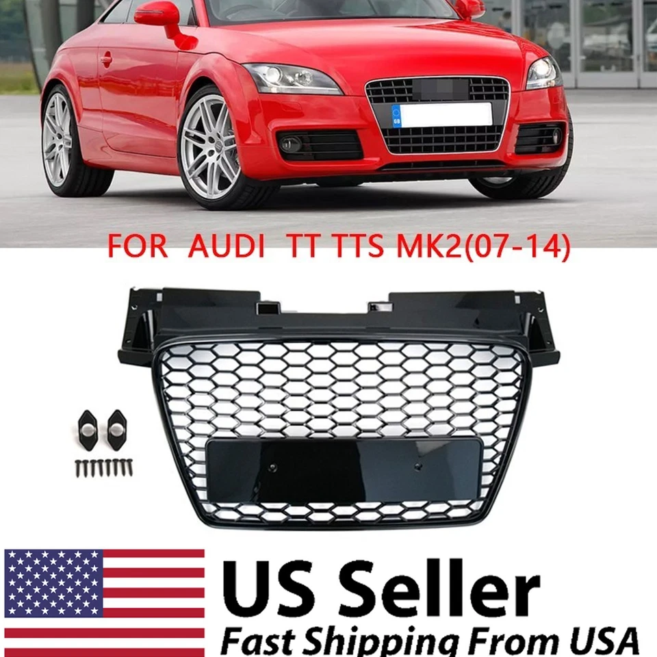 FOR 07-14 AUDI TT 8J HONEYCOMB SPORT MESH TTRS STYLE HEX GRILLE GRILL - Image 1 of 4