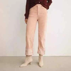 Anthropologie The Scotty Cuffed High Rise Straight Leg Jeans by Pilcro Corduroy - Picture 1 of 8
