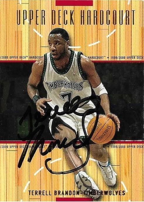 Terrell Brandon Signed Auto 1999-00 Upper Deck Hardcourt Timberwolves Card - COA - Image 1 of 1