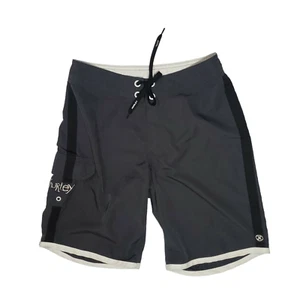 VTG Hurley International Swim Trunks Board Shorts Sz 28 Made USA Gray Black - Picture 1 of 8