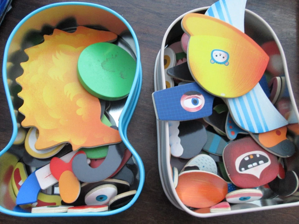 2 коробки ДЕРЕВЯННЫХ предметов DJECO PARIS животные ETC 50+ - Изображение 1 из 1