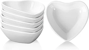Mini Dipping Bowls Set Soy Sauce Dish/Bowls, Heart Shaped Dip Bowls, Small Ceram - Picture 1 of 12