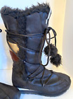 Bakers Boots Women’s 7 / 37 Brown Fur Zip Up Lace Up Insulated Mid Calf Winter