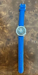 AKTEO Record Music Wristwatch Quartz Stainless Round Shape Men's Blue - Picture 1 of 9
