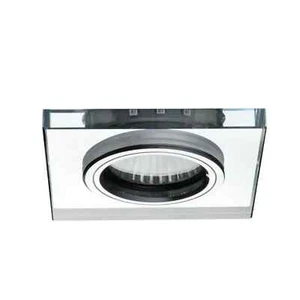 porta faretto incasso vetro decoro led GU10 blu argento fisso quadrato - Foto 1 di 5