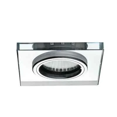 porta faretto incasso vetro decoro led GU10 blu argento fisso quadrato - Immagine 1 di 4