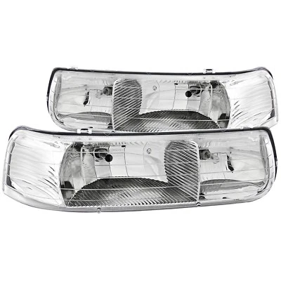 ANZO Crystal Headlights Chrome For 99-02 Chevy Silverado 1500/2500 / 01-02 3500  - Image 1 of 3