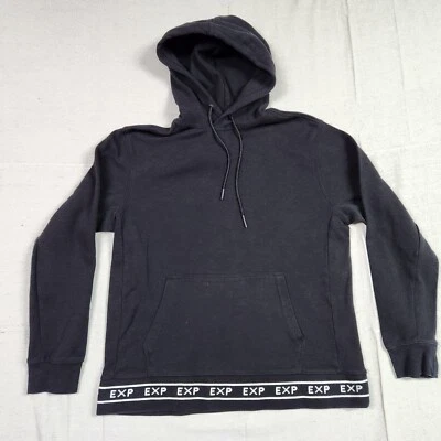 Suéter Express Para Mujer Grande Negro Manga Larga Sudadera con Capucha Informal Pullover Foto 1 de 4