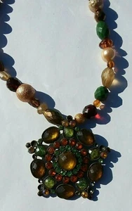 Gorgeous Vintage Multi Colored Lucite Beaded Pendent Chocker/Necklace - Picture 1 of 4