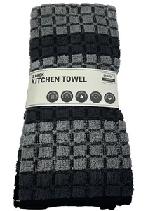 Daily Home Essentials Set of 3 Printed Kitchen Towel 16 X 25 in Black + White - Picture 1 of 4