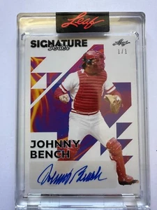 2023 Leaf Signature Series Johnny Bench Auto 1/1 FIRE Version, BA-JB4 Encased - Picture 1 of 4