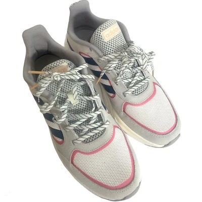 Preowned Adidas 90s Valasion Sneakers Color White/Pink/Black Womens Size 10 - Image 1 of 4