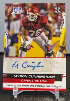 MYRON CUNNINGHAM 2022 Leaf Pro Set Auto RC ARKANSAS RAZORBACKS - Image 1 of 2