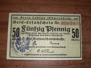 50 Pfennig Kreis Labiau Ostpreußen Königsberg (1918) - Bild 1 von 2