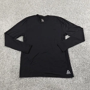 Reebok Shirt Mens Large Black Long Sleeve Performance Athletic Active Stretch - Picture 1 of 9