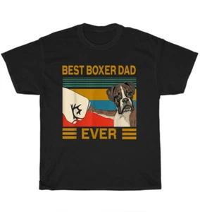 Vintage Retro Best Boxer Dad Ever Bump Fit Dog Pet Puppy T-Shirt Unisex Tee Gift - Picture 1 of 4