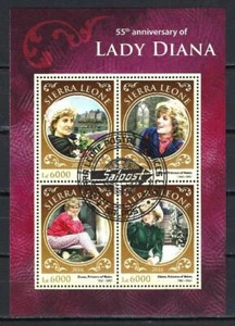 Lady Diana Sierra Leone 2016 (9) Yvert Nr. 5757 bis 5760 gestempelt used - Bild 1 von 1