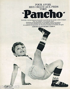PUBLICITE ADVERTISING 055  1967  PANCHO   chausson-chaussette enfant garçon