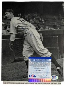 Hal Newhouser Autographed 7.5x9.5 Baseball Magazine Insert Photo Tigers PSA/DNA - Picture 1 of 2