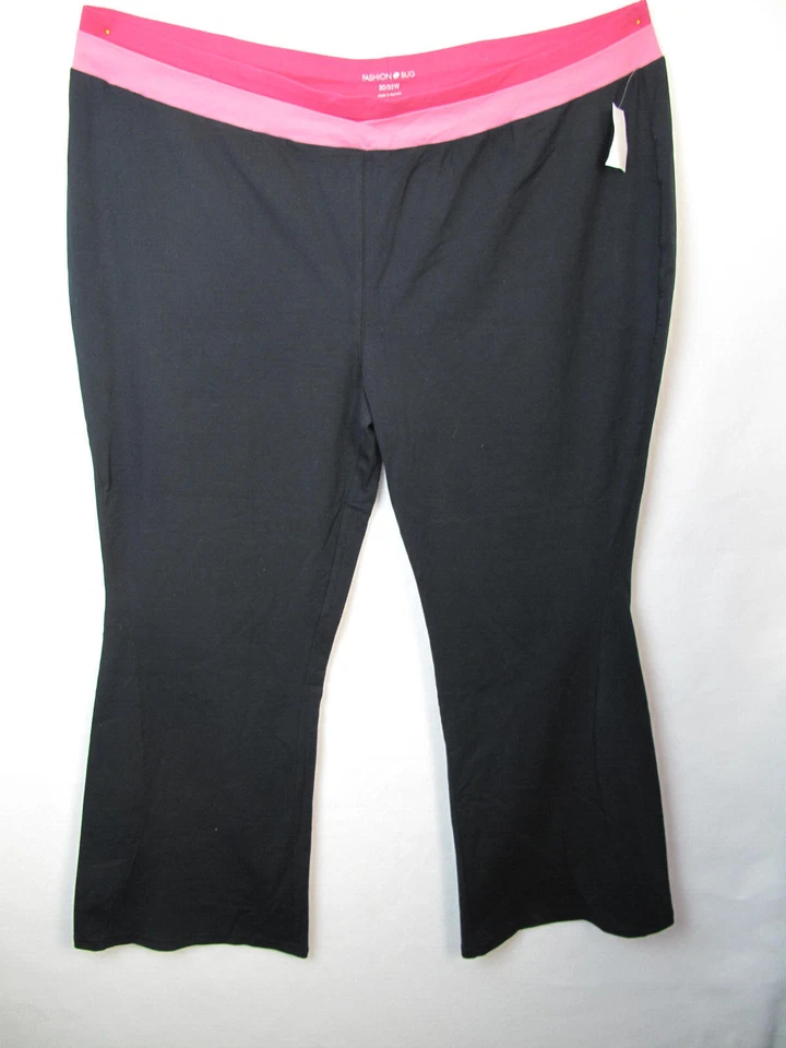 FASHION BUG Womens Size 30/32 Black Stretch Pull On Pants 33" Inseam - Image 1 of 4