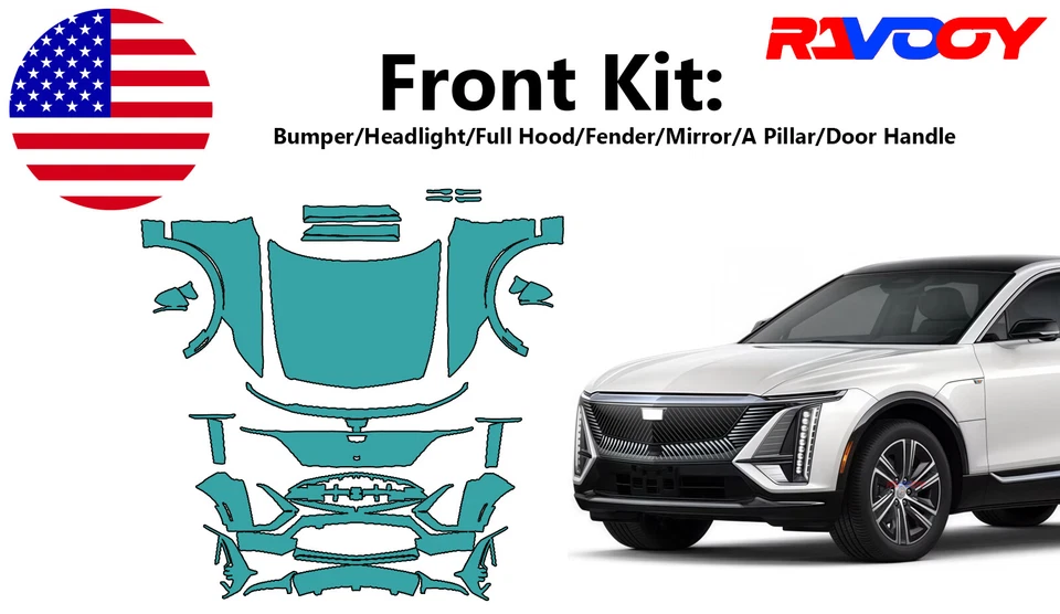 For Cadillac Lyriq 2023-2025 Front Paint Protection Film PreCut PPF Kit - Image 1 of 4