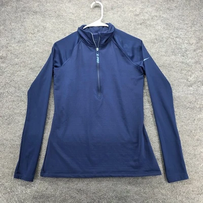 Nike Pro Hyperwarm 1/4 Zip Shirt Womens Large Long Sleeve Stretch Athletic Top - Image 1 of 4