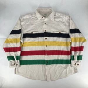 VTG Orvis Hunting Hudson Bay Button Up Jacket Shirt Mens Striped Sz L 3.5 Point - Picture 1 of 5