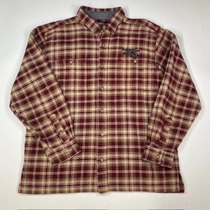 Harley Davidson camicia uomo flanella manica lunga plaid logo ricamato taglia XL - Foto 1 di 13