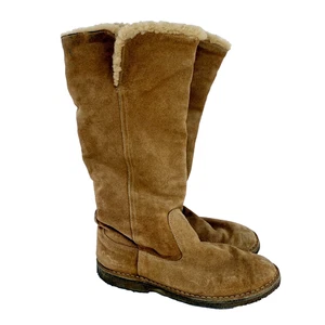 J. Botas altas de invierno Crew para mujer de gamuza marrón forradas de sherpa talla 9 - Imagen 1 de 8