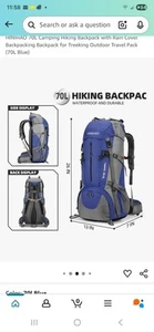 HINIHAO 70L Camping Wanderrucksack Backpacking Rucksack für... - Bild 1 von 6