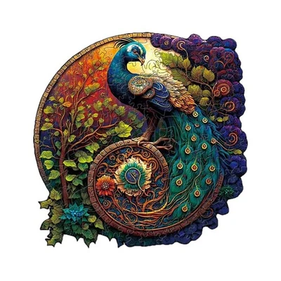 Rompecabezas de madera de pavo real A5 aves animales formas piezas regalos adultos niños Foto 1 de 4