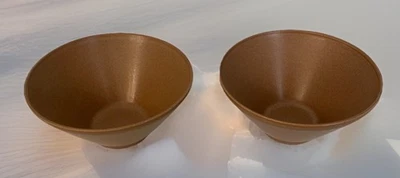 Set of 2 Home Essentials Light Brown Stoneware Deep Rice Soup Bowls 3 x 6 - Image 1 of 4