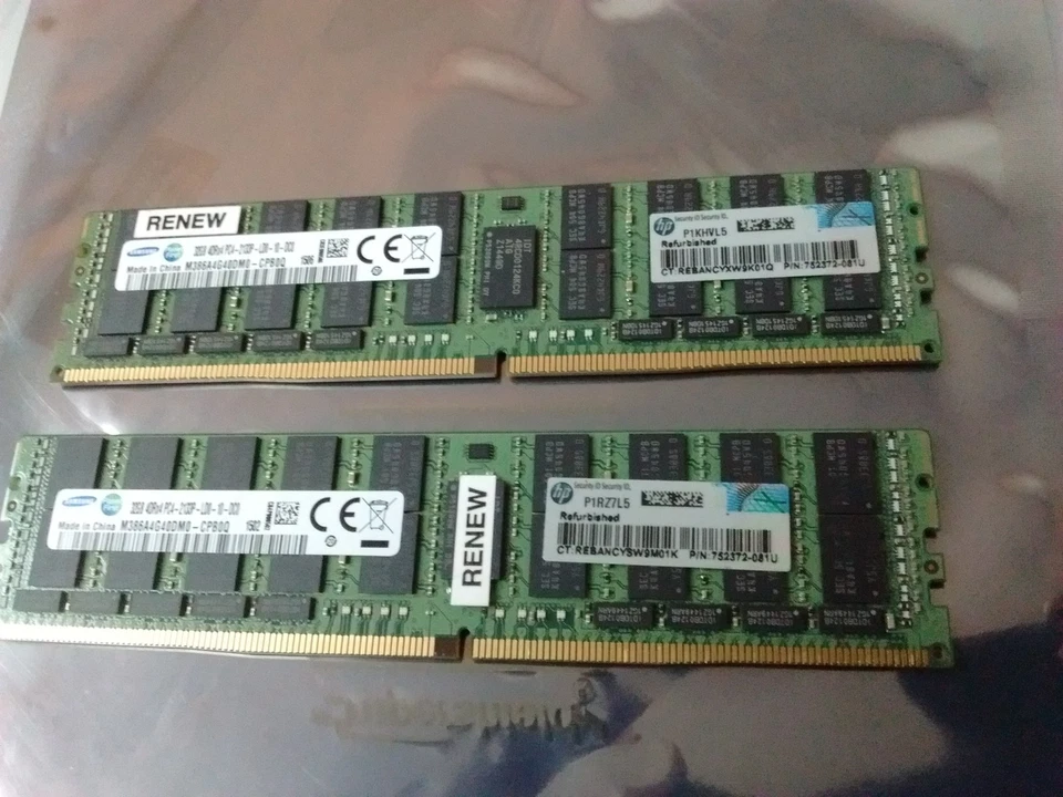 Lote (2) HP Renew 32GB PC4-2133P 752372-081U ECC Reg Foto 1 de 1