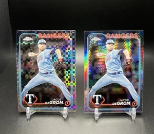 2024 Topps Chrome JACOB DEGROM Prism Refractor + X-Fractor #228 Texas Rangers - Picture 1 of 2