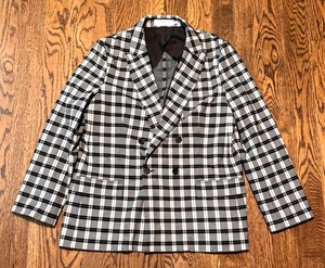 MM Lafleur O'Hara Boyfriend Blazer - Plaid Sharkskin Size 14 $499 Retail - Picture 1 of 3