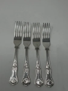 4 EPNS A1 Sheffield England Silverplate Dinner Forks 8’’ King’s Pattern/Shell - Picture 1 of 7