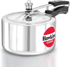 Pentola a Pressione Classica 3 Litri (Larga) Alluminio Coperchio Interno (Argento) - Foto 1 di 12