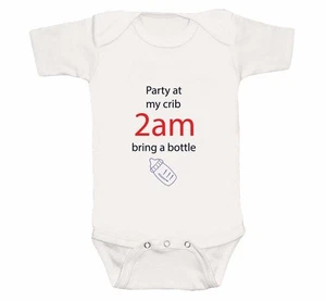 Artico Baby Bodysuit Baby Talk Party At My Crib BTO005 - Picture 1 of 1