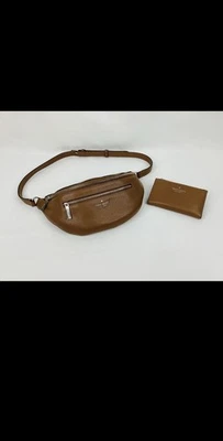 Riñonera y billetera de cuero Kate Spade New York Leila color pan de jengibre Foto 1 de 4