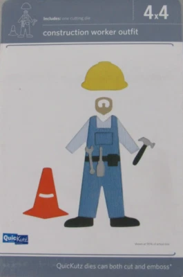 QuicKutz Construction Worker Outfit 4x4 1 cutting dies REV-0275-S - Image 1 of 2