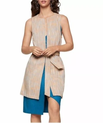 BCBGeneration Vest Woman S Multi Basket Weave Boyfriend Long MSRP $98 NEW NwT - Image 1 of 4