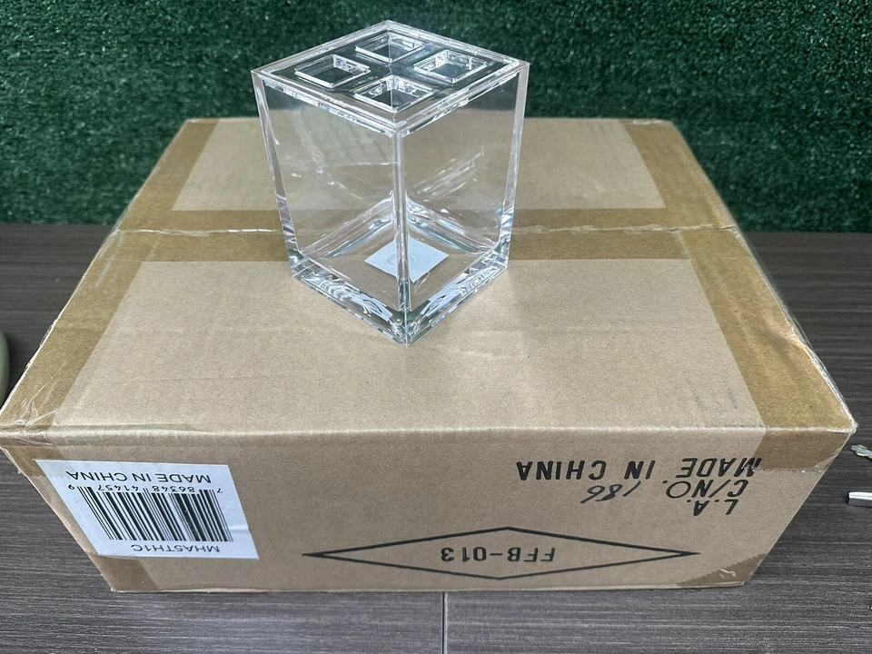Paquete de 12 Cubos Acrílicos Caja Cepillo de Dientes Soporte Organizador Multiusos 3x3x4 Foto 1 de 4