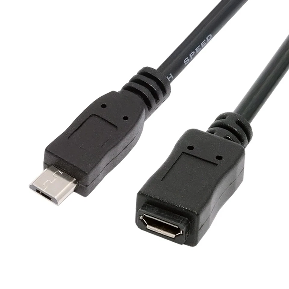Full 5Pin Connected Micro USB 2.0 Type-B 5Pin Male to Female Extension Cable - Image 1 of 4