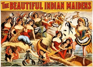 Indian Maidens Circus Poster Print 17 x 11 Giclee Print - Picture 1 of 1