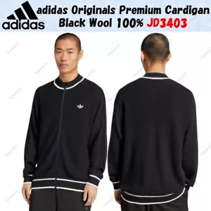 Adidas Originals Premium Cardigan Lana Negra 100% JD3403 Japón Talla - Imagen 1 de 8