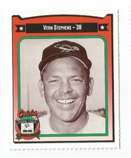 1991 Crown Coca Cola Baltimore Orioles Regional Card Vern Stephens 1954-1955