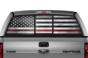 Rear Window Vision Graphics Sticker Decal FITS FORD RAPTOR 2010-2014 RED LINE - Picture 1 of 1