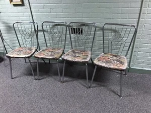 SET OF 4 BRODY VTG MCM MID CENTURY MODERN CHROME KITCHEN DINING CHAIRS VINTAGE - Picture 1 of 12