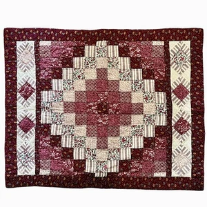 JCPENNEY Home Collection Quilted Patchwork Pillow Case Sham Queen Size Pink Red - Picture 1 of 10