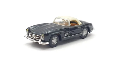 1/72 Hongwell MERCEDES BENZ 300 SL ROADSTER NEGRO con techo blando diecast modelo de coche Foto 1 de 3
